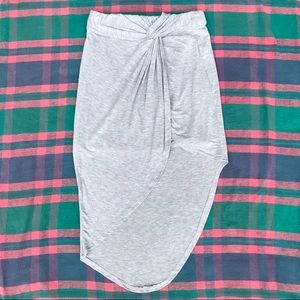 NWOT Grey Draped Skirt